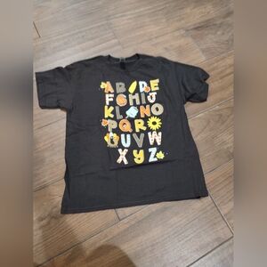 Fruit of the Loom Brown Kids T-Shirt with Colorful Alphabet Thanksgiving